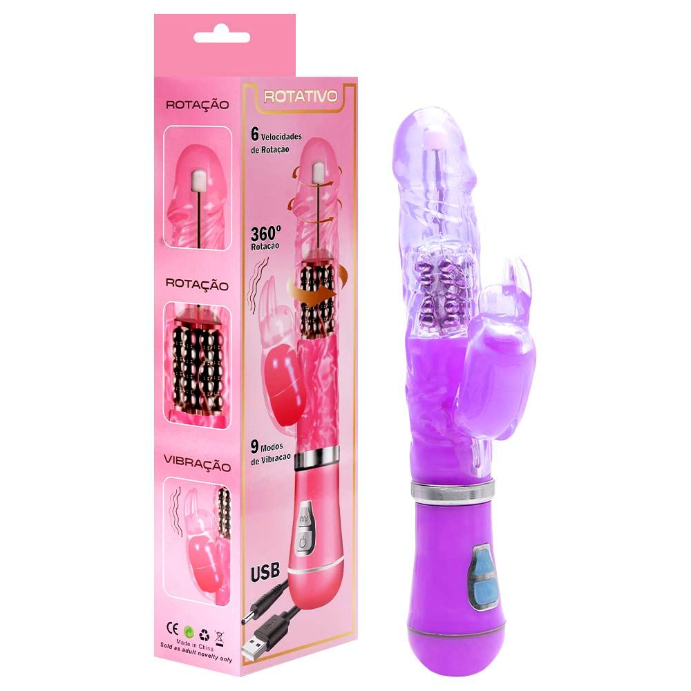 VIBRADOR ROTATIVO COELHINHO USB SEXY IMPORT